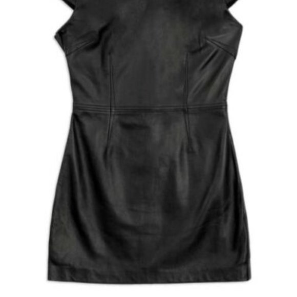 GUESS MARCIANO "LANTA" GENUINE LEATHER SLIT DRESS - Picture 4 of 4